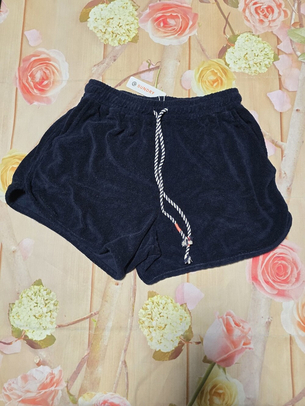 New! Sundry Navy Terry Shorts
